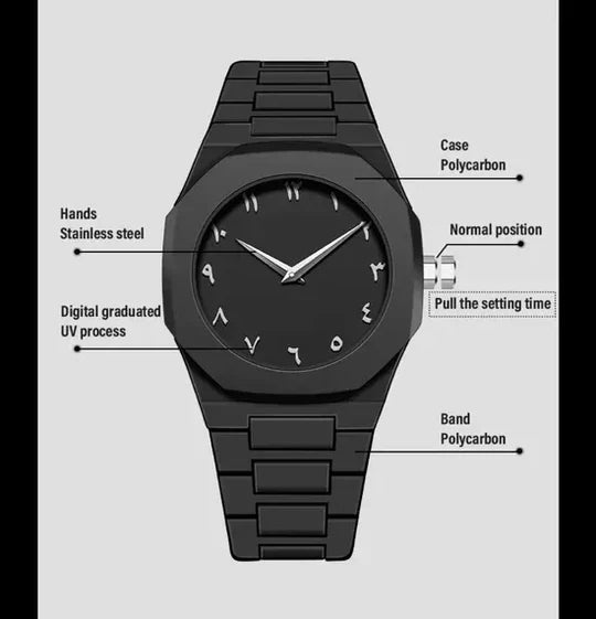 Original Black Arabic Aura Watch - Precious Mart