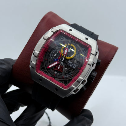 Ferrucci black strap with red dial with 1 year warranty - Reluxe