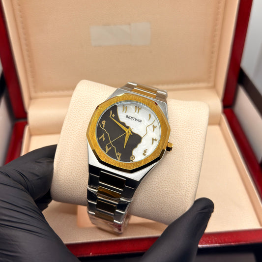 Aura stain less steel truetone with marble dial - Reluxe