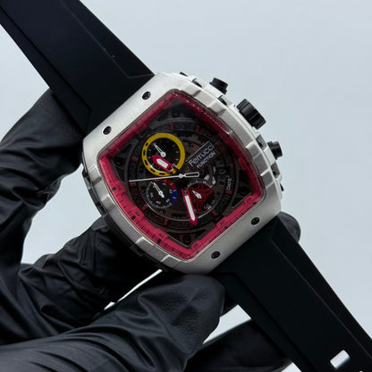 Ferrucci black strap with red dial with 1 year warranty - Reluxe