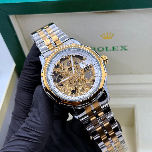Rolex Automatic truetone with scelton golden white dial - Reluxe